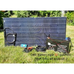 Paket med flexibel  solpanel 120W inkl regulator PWM