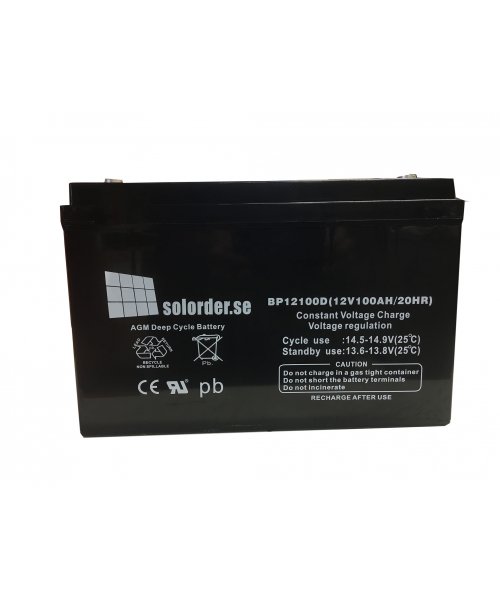 Solorderbatteri AGM 100Ah