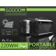 Kraftfull, portabel powerbank 60Ah 200W AC/USB/DC