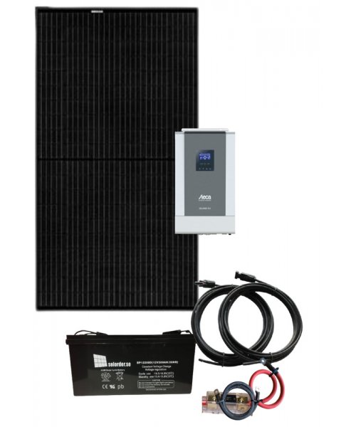 Solpanelspaket för stuga - Kombi 1000W/12V-230V Solpanelspaket för stuga - Kombi 1000W/12V-230V